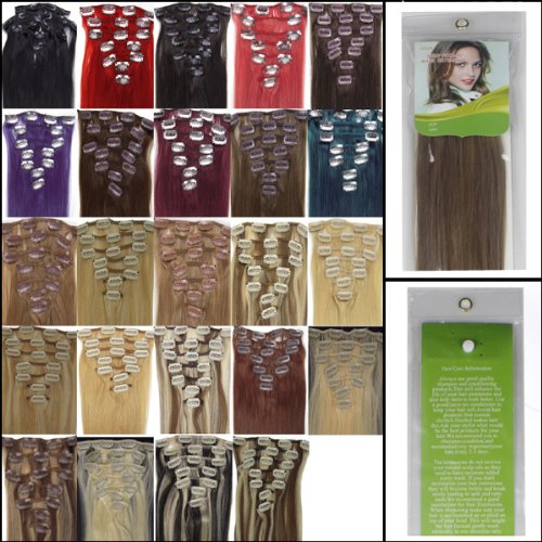 15'' 18'' 20''22'' 7pcs Clip in Remy Real Human Hair Extensions Straight 24 colors for Choose Beauty Hair Style