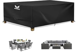 PATWING Pokrowiec Na Meble Ogrodowe, Tkanina Oxford 600d, Na Zestawy Mebli, Wodoszczelna, Wiatroszczelna, Odporna Na Promieniowanie Uv, Odporna Na DziałAnie WarunkóW Zimowych