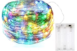 BOLWEO Battery Operated Fairy String Light,Christmas Tree Wreath Indoor Outdoor Decoration Lights, 30LEDs 10Ft Copper Wire Short Lights for Home Girls Room Patio Vases- Coloured