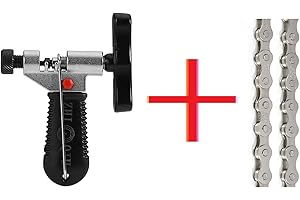 ZHIQIU FSC F410 1-Speed Bike Chains Single (1/2 x 1/8-Inch, 104L) (Silver+Chain tools)