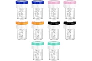 Gobesty Pack of 10 Contact Lens Containers, Contact Lenses, Soaking Case, Manual Contact Lens Cleaner, Contact Lens Case, Contact Lens Storage for Daily Use, blue, Fashion