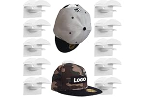 HNLMZ Porta Cappelli,10 Pcs Autoadesivo Ganci per Berretti da Baseball,Cappelli Curve Ganci,Adatto a Tutti i Tipi di Cappelli, Sciarpe, Borse, Asciugamani, Cuffie (Bianco)
