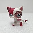 LITAOFA Mini Rare Pet #2291 Pink with White Glitter Cute Short Hair Cat Action Figures Kids Boy Girl Toys