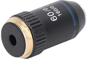 SHANRYA High Power Microscope Lens, 60X Spring Device Brass Achromatic Objective for Biology