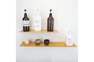 Womamny Shower Shelf, Shower Shelf, No Drilling, Pack of 2 Bathroom Shelves, 60 cm and 40 cm, Shower Basket Shelves, Aluminium Self-Adhesive Wall Shelf for Bathroom, Kitchen, Living Room, Room, Gold