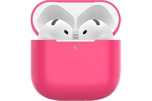 Nemteur Custodia per Airpods 4, Case Protettiva Sottile in Silicone per AirPods 4th 2024 (USB-C) Cover in Silicone Visibile con LED Frontale, Watermelon Red
