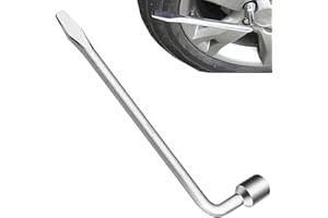 Amazleer - Llave de rueda de repuesto tipo L, llave para desmontar rueda de acero con cabeza plana, llave desmonta rueda multifuncional para ahorrar esfuerzo, herramienta de manga para reparación de