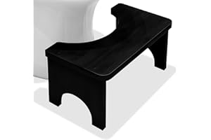 CHINGCOO Toilettenhocker Aus Bambusholz 37×20×17 cm – Ergonomischer WC Hocker Für Erwachsene, Klohocker & Holz Toilettenhocker Zur Natürlichen Hockstellung