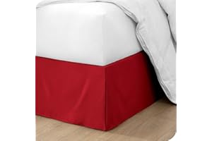 OMIREL Rivestimento per Giroletto Matrimoniale Vestiletto Matrimoniale Coprirete Singolo Gonna da Letto Plissettata in Poliestere Mantovana Giroletto,Rosso,90 * 200+35cm