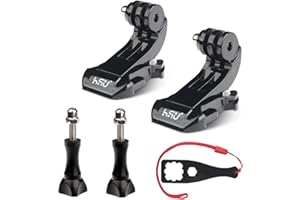 HSU J Hook Clip for GoPro, Quick Release Mount Kit with Thumbscrew for Hero 12/11/10/9/8/7/6/5/4/3 and Other Action Cameras