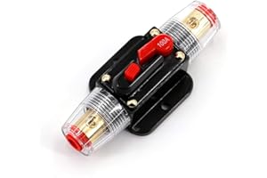 UTSAUTO Circuit Breaker 100Amp Resettable Fuse Circuit Breaker Auto Car Stereo Inline Fuse Holders Inverter, Manual Reset 12V-24V DC for Automotive Marine Boat Audio System Protection