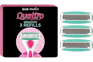 ‎WILKINSON SWORD Wilkinson Sword Quattro for Women Sensitive Rasierklingen für Damen Rasierer, 3 St