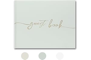 AORVST Wedding Guest Book - Elegant Guest Book for Weddings, Receptions, Baby Showers, and Special Events - 100 Blank Pages for Wedding Signatures and Photos (Mint)
