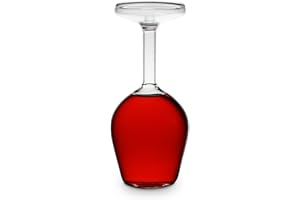 Winkee - Copa de vino al revés | Copa de vino invertida | Vaso para vino al revés | Copa Up-side-down | Regalo para mudanza, boda, cumpleaños | Decoración para la cocina