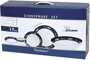 LALIZAS Set da caffè e tavola in melamina, 17 Pezzi