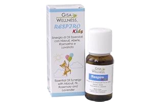 GISA WELLNESS - RESPIRO KIDS - Sinergia di Oli Essenziali Balsamici per Bambini - 15ml - Diffusione Ambientale - Aromaterapia - Compatibile con Polipini Gisa Wellness - Made in Italy