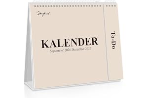 SKYDUE Bordskalender 2026 2027, kalender 2027 (sep. 2026 – dec 2027) | Kalender bord 2027 att ställa upp, stående kalender med månadsvy avrivbar lista, skrivbord kalender 27 x 22 cm