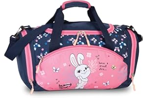 Fabrizio Dziecięca torba sportowa torba podróżna poliester 35 x 22 x 18,5 cm obj. 10 l Dino Bunny czarny różowy (ciemnoniebieski/różowy), 32 cm, ciemnoniebieski/różowy, 32 cm, Bagaż dziecięcy