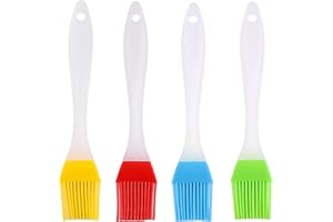 IRYNA 4Pcs Bright Color Basting Brush for Baking, Cooking, BBQ, Pastry, Grilling - Heat Resistant Silicone