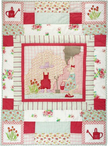 Preisvergleich Produktbild Room Seven Quilt 'Gardening Rabbit' red / pink 90x125 cm