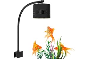 Lominie Illuminazione LED per Acquario, Lampada per Acquario a Spettro Completo dimmerabile da 70W, Luce a Morsetto per Illuminazione Acquario con Collo D'Oca, per alghe, fanerogame, Pesci