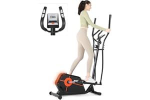 Novonova Crosstrainer für Zuhause mit 280mm Schrittlänge, 8 Magnetwiderstandsstufen Ellipsentrainer, Home Fitness Ellipsentrainer mit LCD Display und Pulssensor, NV-9304