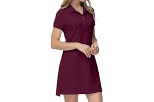 MoFiz Vestido de Polo Mujer Manga Corta Verano Algodón Trabajo Vestido Deportivo Tenis Golf Dress