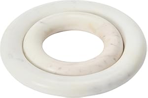 Creative Co-Op Lot de 2 Dessous de Plat en marbre Blanc