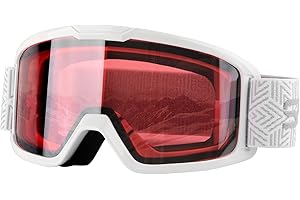 HuoBi Ski Goggles, Windproof & Anti-Fog Snow Sports Goggles, 100% UV Protection, for Skiing, Snowboarding, Cycling, Unisex, Smoked Grey