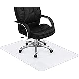 Rectangular Chair Mat for Carpet Protection, Clear Transparent PVC Floor Carpet Protector, Thick Large T Shape Anti Slip Floo