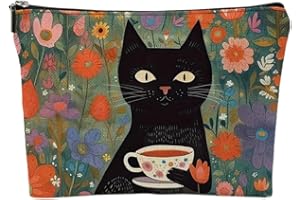 VOMZIKL Neceser de Maquillaje, Bolsa de Cosméticos de Lona, Estuche de Maquillaje Impreso, Neceser de Cosméticos, Bolsa de Lavado para Viajes con Cremallera, para Cosméticos