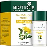 Biotique Dandelion Youth Anti-Ageing Serum| Ayurvedic and Organically Pure| Anti-Ageing Serum for Men & Women| Reduces Fine L