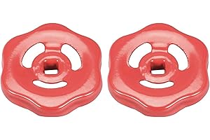 Recogwood 2Pcs Faucet Wheel Handle Valve, 7mm x 7mm Gate Valve Handle Wheel Replacement, Outside Faucet Hose Bibb Wheel Handle, Wheel OD 64mm Paint Iron