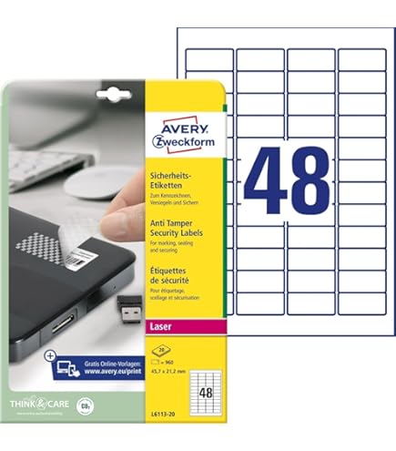 Avery White Heavy Duty Labels-99.1x38.1mm 14UP-350 Labels-25 Sheets - View #9