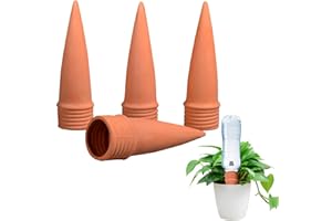 LHLXZQ Cône D'arrosage en Terre Cuite pour Plantes, Lot de 4 Arrosage Bouteille Piquets d'auto-arrosage Automatique, Systeme de l'eau Goutte À Goutte pour Plantes d'intérieur d'extérieur en Vacances#2
