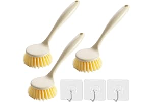 lomdung 3 Stück Spülbürste, Geschirrbürste mit 3 Klebriger Haken, Küchenbürste mit robusten Borsten, Langlebiges Spülbürsten, Multifunktional Reinigungsbürste, für Küche Bad Reinigung Gemüse