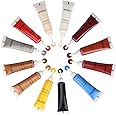 BUDOCI 12 Colors Leather Repair Kit for Furniture, Vinyl Furniture Repair Kit for Car Seats, Jacket, Purse, Leather Shoes, Boat Seat (12 PCS Set)