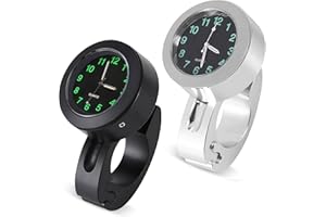 GOMETY 2 Stück Uhr Motorrad, Durchmesser 22-25mm Wasserdicht Leuchtend Motorraduhren für Lenker Digitaluhr Lenkeruhr Motorraduhr zur Montage am Motorradlenker für Motorräder,Elektrofahrzeuge
