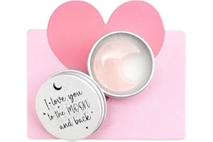 FIDWALL ‘I Love You to the Moon and Back’ Gift,Miniature Half Moon in Tin with Greeting Card,Valentines,Anniversary,Birthday,Gift for Her or Him,Colour Options Available (Pink Crystal)