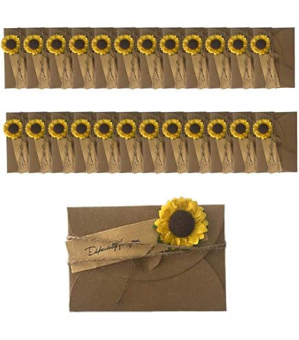 30 Enveloppes Kraft Rétro Avec Rubans Dorés - Cartes Cadeaux, Invitations Mariage, Lettres Merci