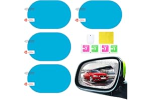 VYIBPDY Espejo retrovisor del automóvil, Películas para espejos de automóvil Película para espejo retrovisor de automóvil Etiqueta adhesiva impermeable a prueba de lluvia antivaho, 4 piezas