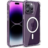 Minesk iPhone 14 Pro Max i&ccedil;in MagShield Serisi MagSafe ile Uyumlu K&ouml;şe Korumalı Şeffaf Hybrid Kılıf Ultra G&uuml;&ccedil;l&uuml; Manyetik &Ccedil;emb