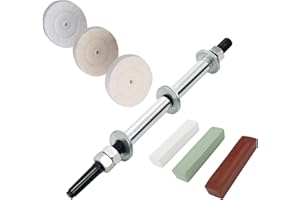 Scottchen PRO Woodworking Lathe Buffing System 16" #2MT Mandrel 3-Step Buffing Wheel Kit 8" Cotton Wheels with 3pcs Polishing Compounds