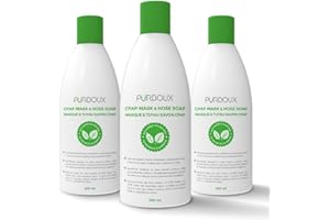 PURDOUX™ CPAP Mask & Hose Cleaning Soap (Pack of 3 Bottles, 250 ml / 8.4 oz Each) (Green Tea - Mint)
