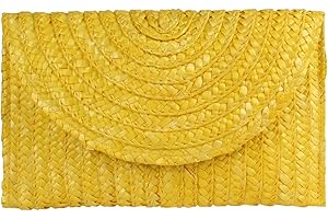 EVEOUT Carteras de Mano Clutches de Paja Tejida para Mujer Monedero de Verano Bolsa de Vacaciones en la Playa