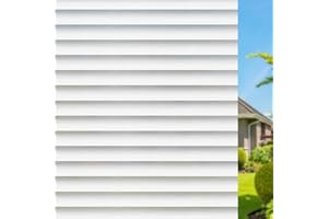Qualsen Pellicola per Vetri Finestre Motivo a Persiana 90x200cm, Pellicola Adesiva per Vetri Opaca Decorativa Satinata Autoadesive Elettrostatica Pellicola Privacy Finestre per Casa Ufficio Bagno