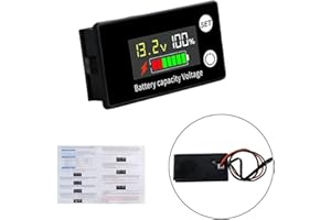 Heemol Batteriemessgerät DC8-100V Multifunktionaler Batteriekapazitätsmonitor 12V 24V 36V 48V 60V 72V 84V LCD Batteriestand Spannungs mit Temperatursensor Alarm