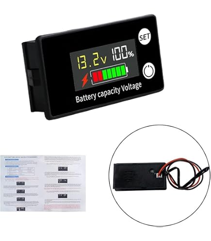 Indicateur De Batterie LED NInE-ROnG 12V 24V 36V 48V 72V - Moniteur Capacité Plomb-Acide Pour Voiturette Golf Et Chariot
