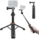Selfie Stick and Tripod for Action Camera 40cm with 360&deg;Spherical Head, Extendable Monopod for Vertical Recording, Lightweigh