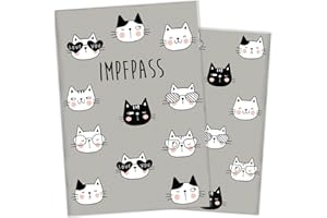 Wilhelm Fell Funda para cartilla de vacunación para animales, personalizable para tu gato, idea de regalo personal para dueños de mascotas, funda protectora para cartilla de vacunación para perros y